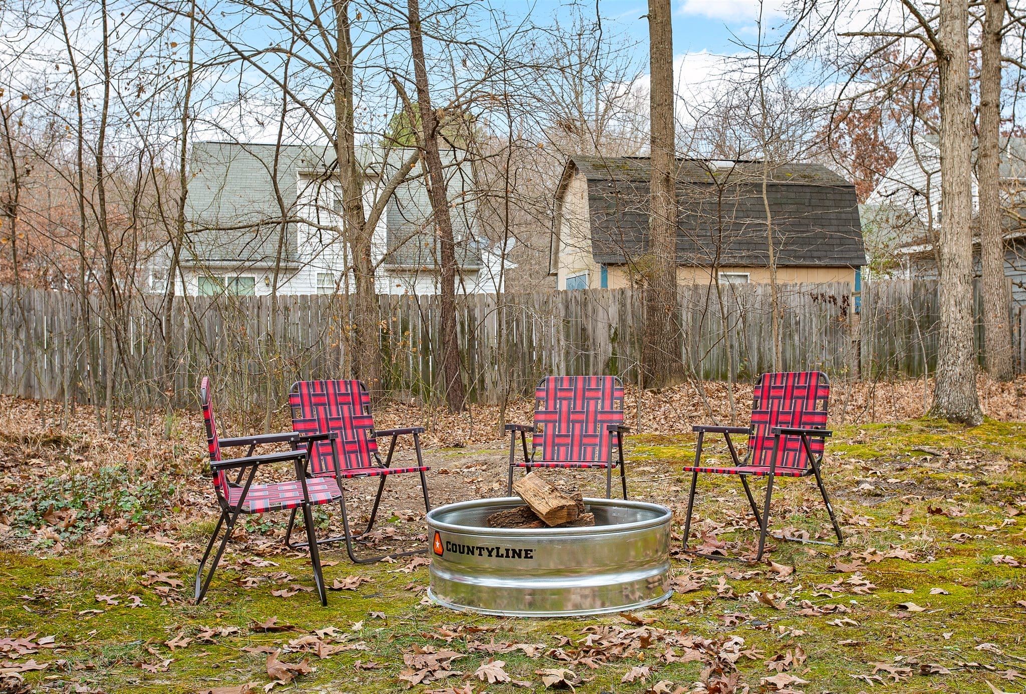 fire pit with chairs