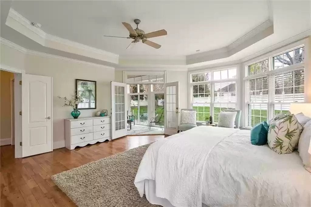 bedroom with windows