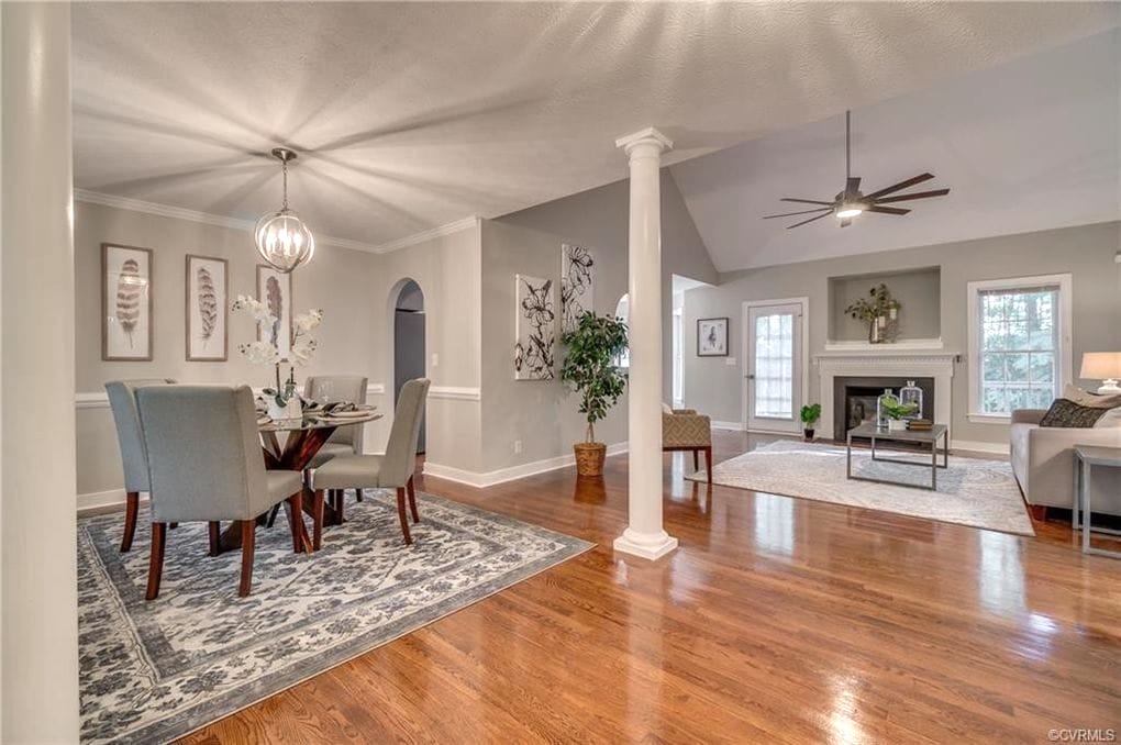 dining room and living room
