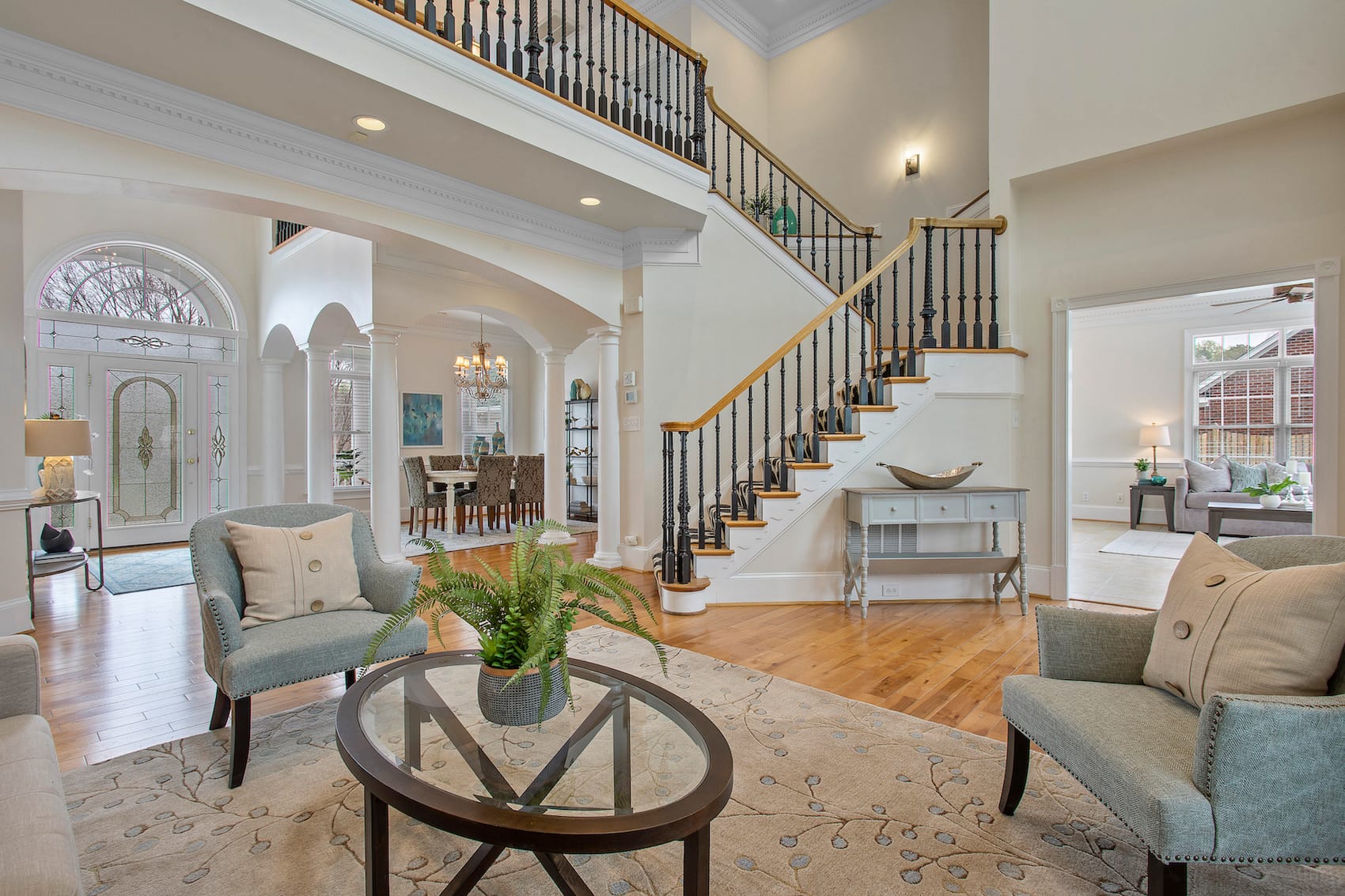 Living room beautifully staged by a home staging company in RVA