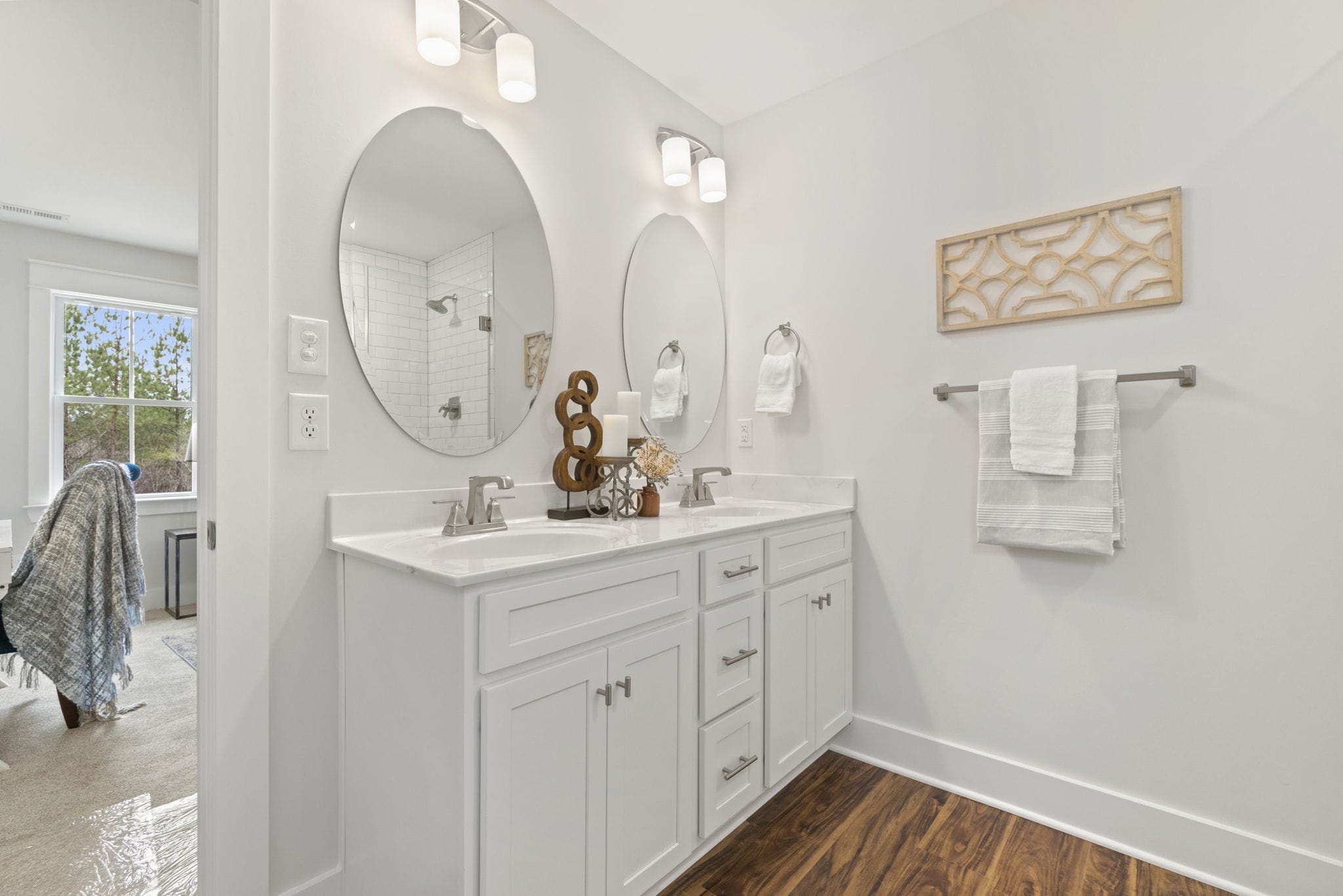 bathroom with white walls