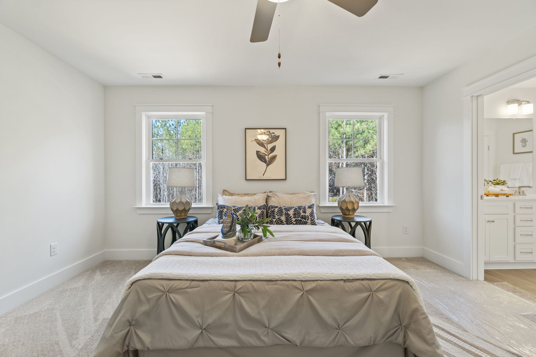bedroom with white walls