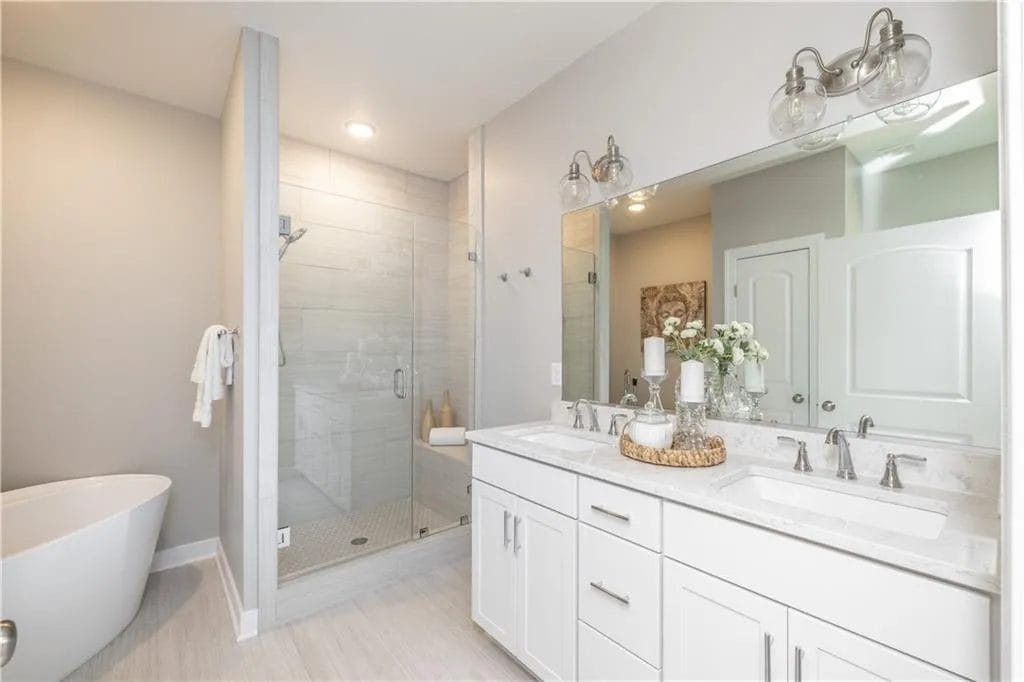 bathroom with white walls