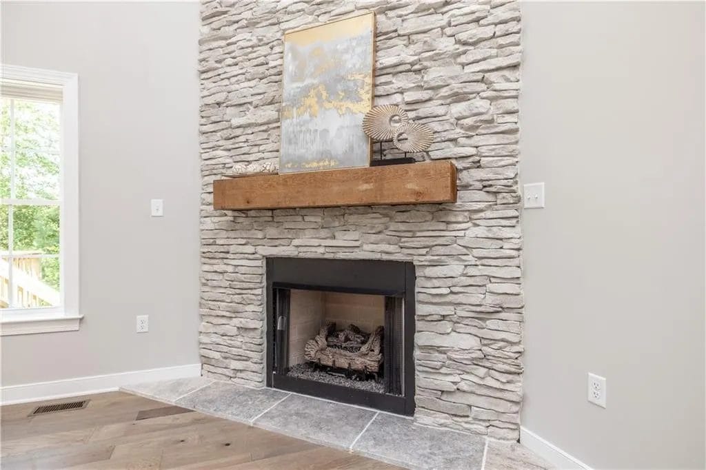 stone fireplace