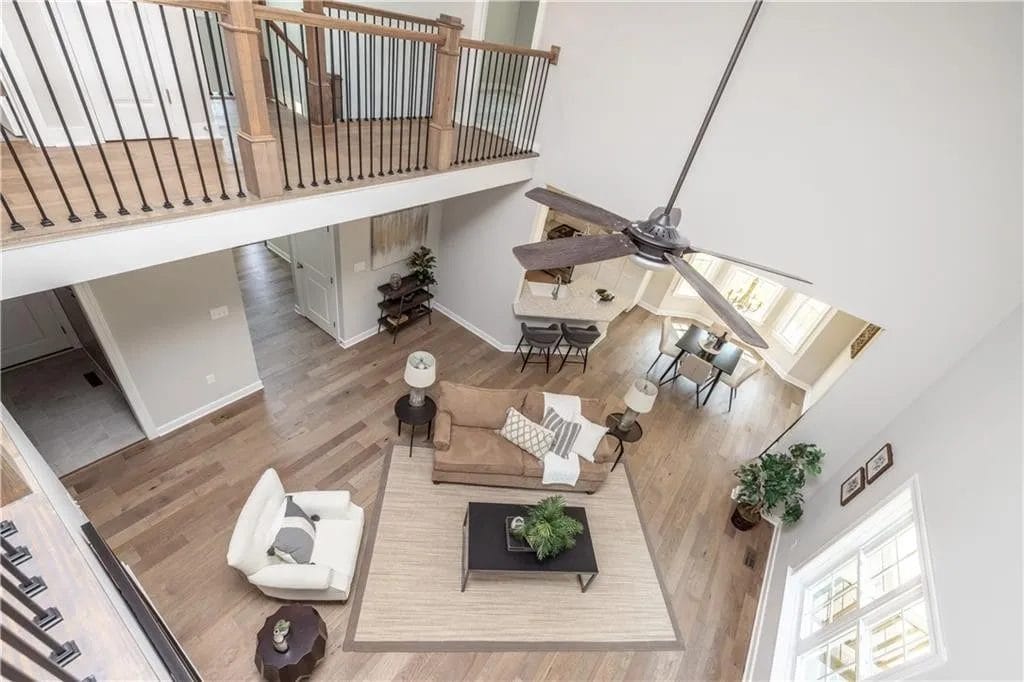 living room from second floor