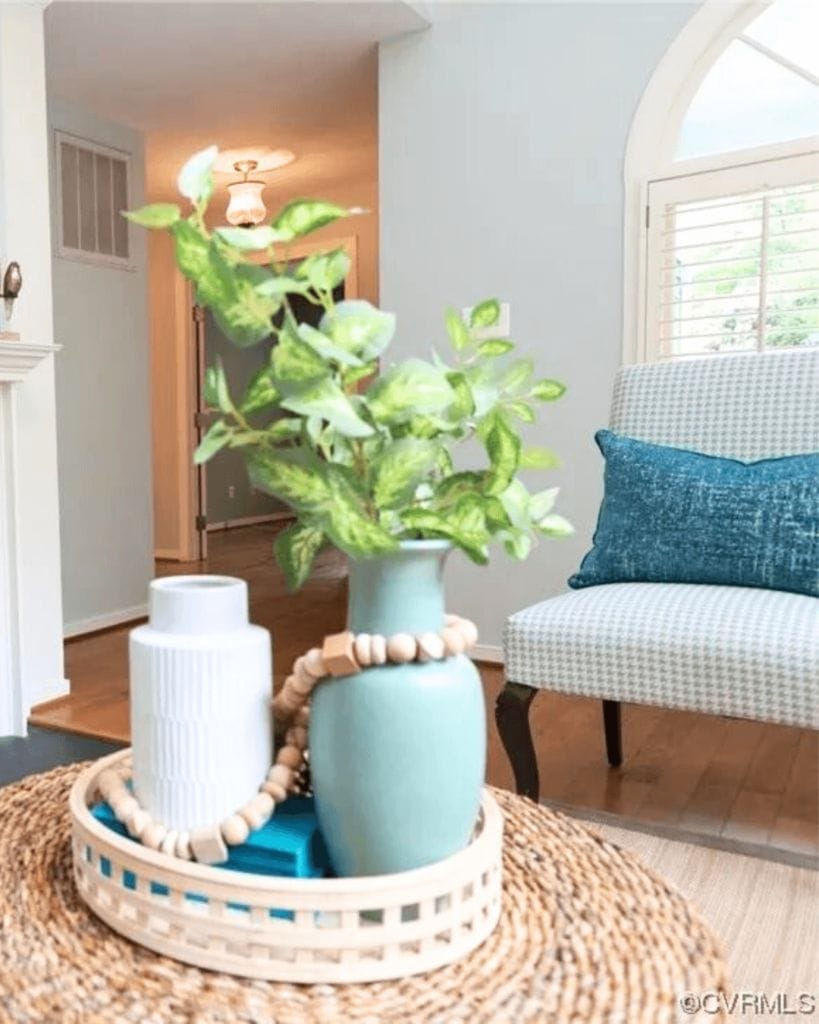 coffee table with decor