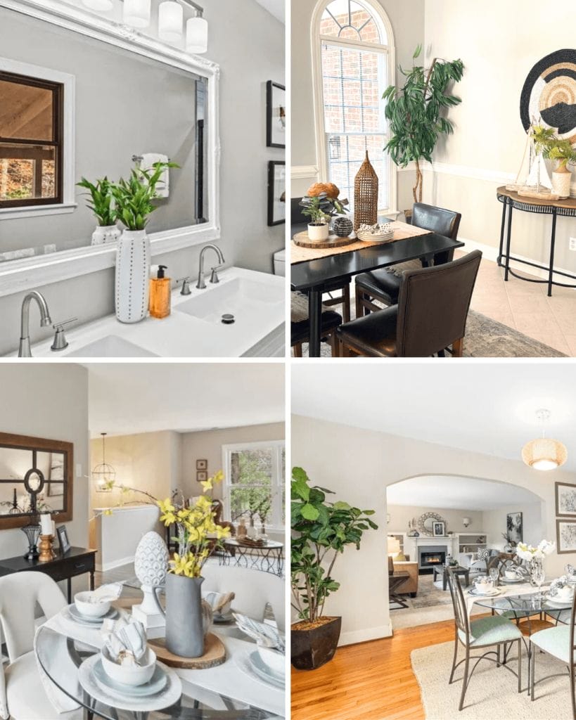 4 photos of interior spaces